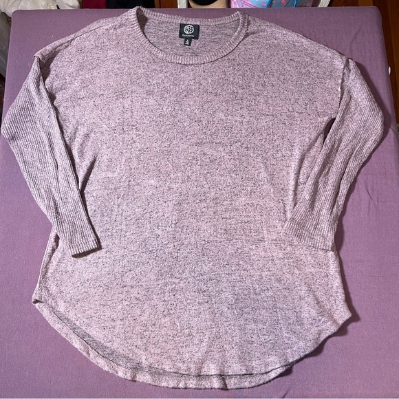 bobeau Tops - Bobeau Mauve Heathered Long Sleeve Hi Lo Knit Shirt Top - Size Small